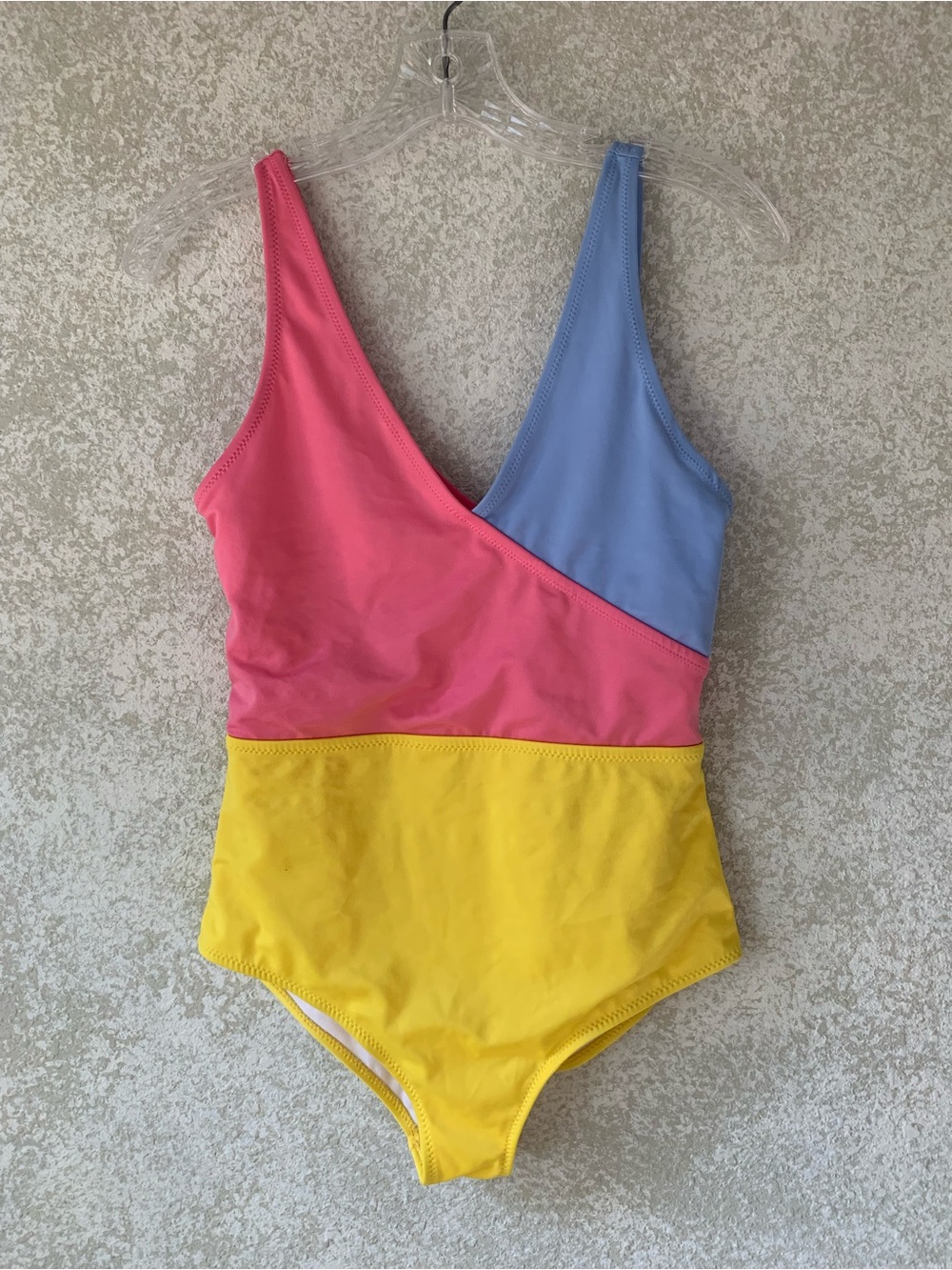 Colorblock One-Piece Swimsuit in Pink, Blue & Yellow